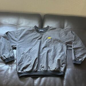 Men’s Black/Gray Crewneck Sweatshirt with Embroidered Logo